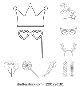 Vector design of party and birthday symbol. Set of party and celebration vector icon for stock.