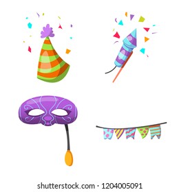 Vector design of party and birthday symbol. Set of party and celebration vector icon for stock.