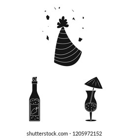 Vector design of party and birthday symbol. Set of party and celebration stock vector illustration.