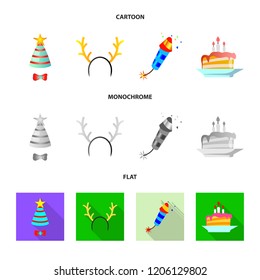 Vector design of party and birthday symbol. Set of party and celebration stock symbol for web.