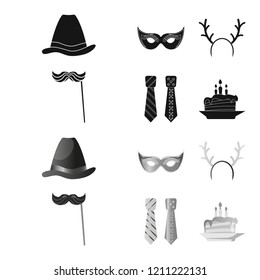 Vector design of party and birthday symbol. Set of party and celebration stock vector illustration.