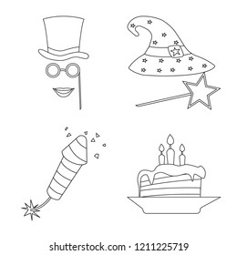 Vector design of party and birthday symbol. Set of party and celebration vector icon for stock.
