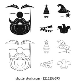 Vector design of party and birthday symbol. Collection of party and celebration stock vector illustration.