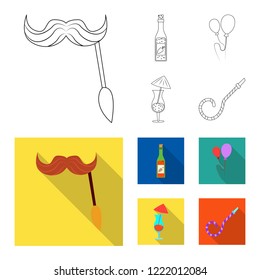 Vector design of party and birthday symbol. Set of party and celebration stock symbol for web.