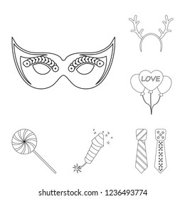 Vector design of party and birthday symbol. Collection of party and celebration stock symbol for web.