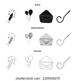 Vector design of party and birthday symbol. Collection of party and celebration vector icon for stock.