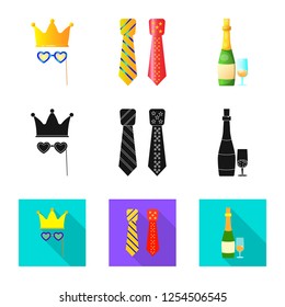 Vector design of party and birthday symbol. Collection of party and celebration vector icon for stock.