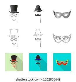 Vector design of party and birthday symbol. Collection of party and celebration stock symbol for web.