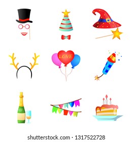 Vector design of party and birthday symbol. Collection of party and celebration stock vector illustration.