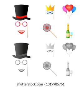 Vector design of party and birthday symbol. Set of party and celebration stock vector illustration. Vector design of party and birthday symbol. Set of party and celebration stock vector illustration.
