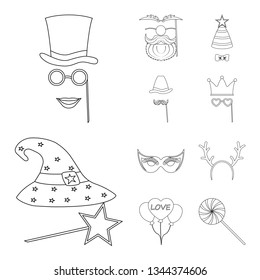 Vector design of party and birthday symbol. Collection of party and celebration vector icon for stock.