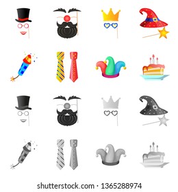 Vector design of party and birthday symbol. Set of party and celebration stock symbol for web.