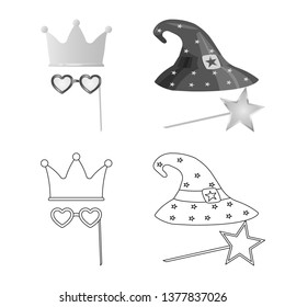 Vector design of party and birthday symbol. Collection of party and celebration stock symbol for web.
