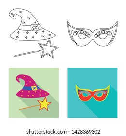 Vector design of party and birthday symbol. Collection of party and celebration vector icon for stock.