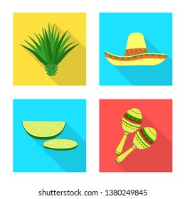 Vector design of party and celebration logo. Set of party and Latin stock vector illustration.