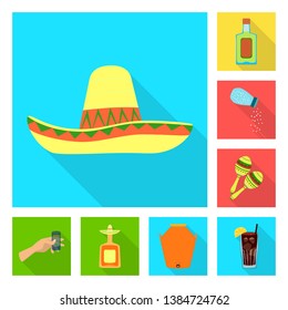 Vector design of party and celebration sign. Collection of party and Latin stock vector illustration.