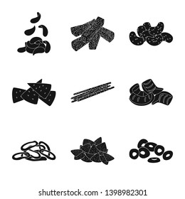 Vector design of party and cooking icon. Collection of party and crunchy stock symbol for web.