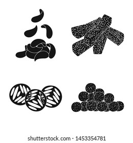 Vector design of party and cooking icon. Collection of party and crunchy stock symbol for web.