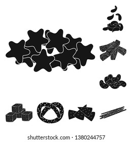 Vector design of party and cooking logo. Collection of party and crunchy vector icon for stock.