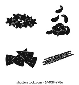 Vector design of party and cooking logo. Set of party and crunchy stock vector illustration.