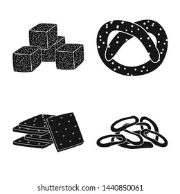 Vector design of party and cooking sign. Set of party and crunchy vector icon for stock.