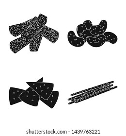 Vector design of party and cooking symbol. Set of party and crunchy vector icon for stock.