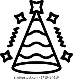 Vectordesign Party Hut Symbolstil
