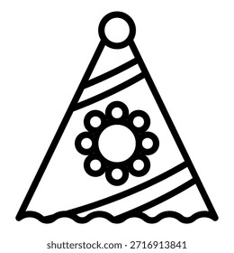 Estilo del icono del sombrero del partido del diseño del Vector
