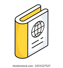Diseño vectorial del pasaporte, icono plano