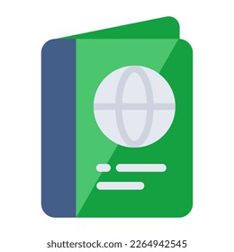 Vector design of passport, flat icon