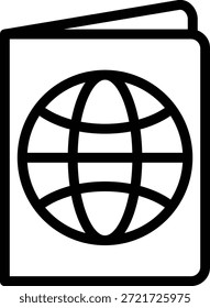 Estilo de icono de pasaporte de diseño de Vector