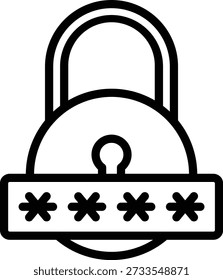 Vector Diseño Contraseña Bloqueado Estilo de icono