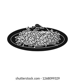 Vector design of pasta and carbohydrate icon. Collection of pasta and macaroni stock symbol for web.