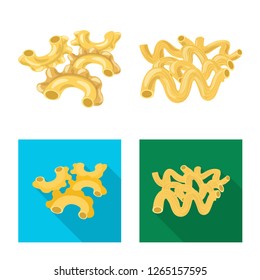 Vector design of pasta and carbohydrate logo. Set of pasta and macaroni stock vector illustration.