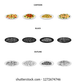 Vector design of pasta and carbohydrate logo. Collection of pasta and macaroni stock vector illustration.