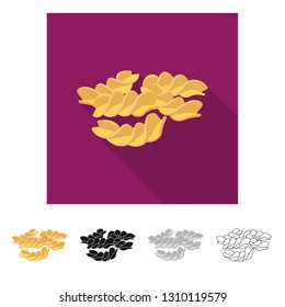 Vector design of pasta and carbohydrate logo. Set of pasta and macaroni stock vector illustration.