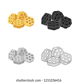 Vector design of pasta and carbohydrate sign. Collection of pasta and macaroni stock symbol for web.