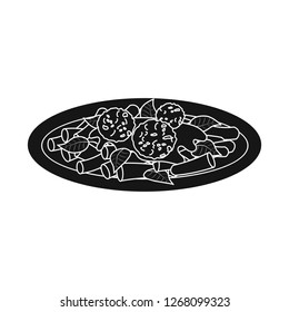 Vector design of pasta and carbohydrate sign. Set of pasta and macaroni vector icon for stock.