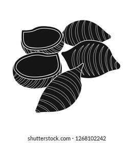 Vector design of pasta and carbohydrate symbol. Set of pasta and macaroni stock symbol for web.