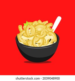 Vector design of pasta and carbohydrate symbol.