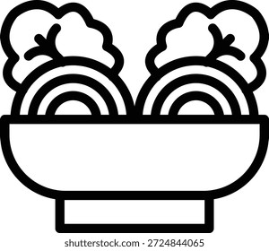 Vektordesign Pasta-Symbolstil
