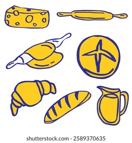 vector design pastry icon in yellow and blue