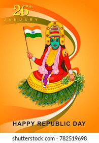 Vector design of patriotic backgrounf for Happy Republic Day of India, 26th January