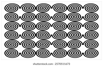 Vector design pattern cool spiral shape, black and white concept.