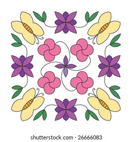 Vector design pattern for embroidery, linens, vases, pillow covers, carpets, stained glass painting, picture borders, mosaic tiles, and others.