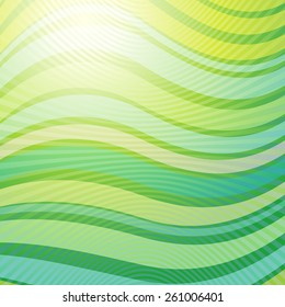 Vector design pattern. Green yellow wave abstract light background