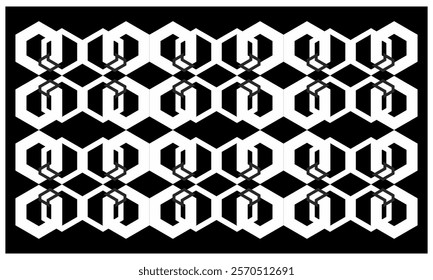 Vector design pattern Hexagon black variation, cool geometry design,white background.
