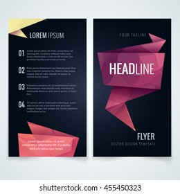 vector design pattern of leaflet plan magazine cover annual statement or flyer booklet with triangle background texture abstraction scene red performance empty contract fancy print original banner pre