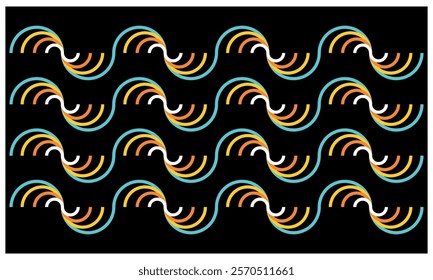 Vector design pattern shape half spiral modification, simple geometric design.