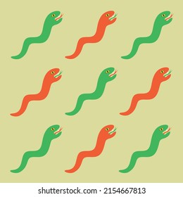 Vector design of a pattern of snakes